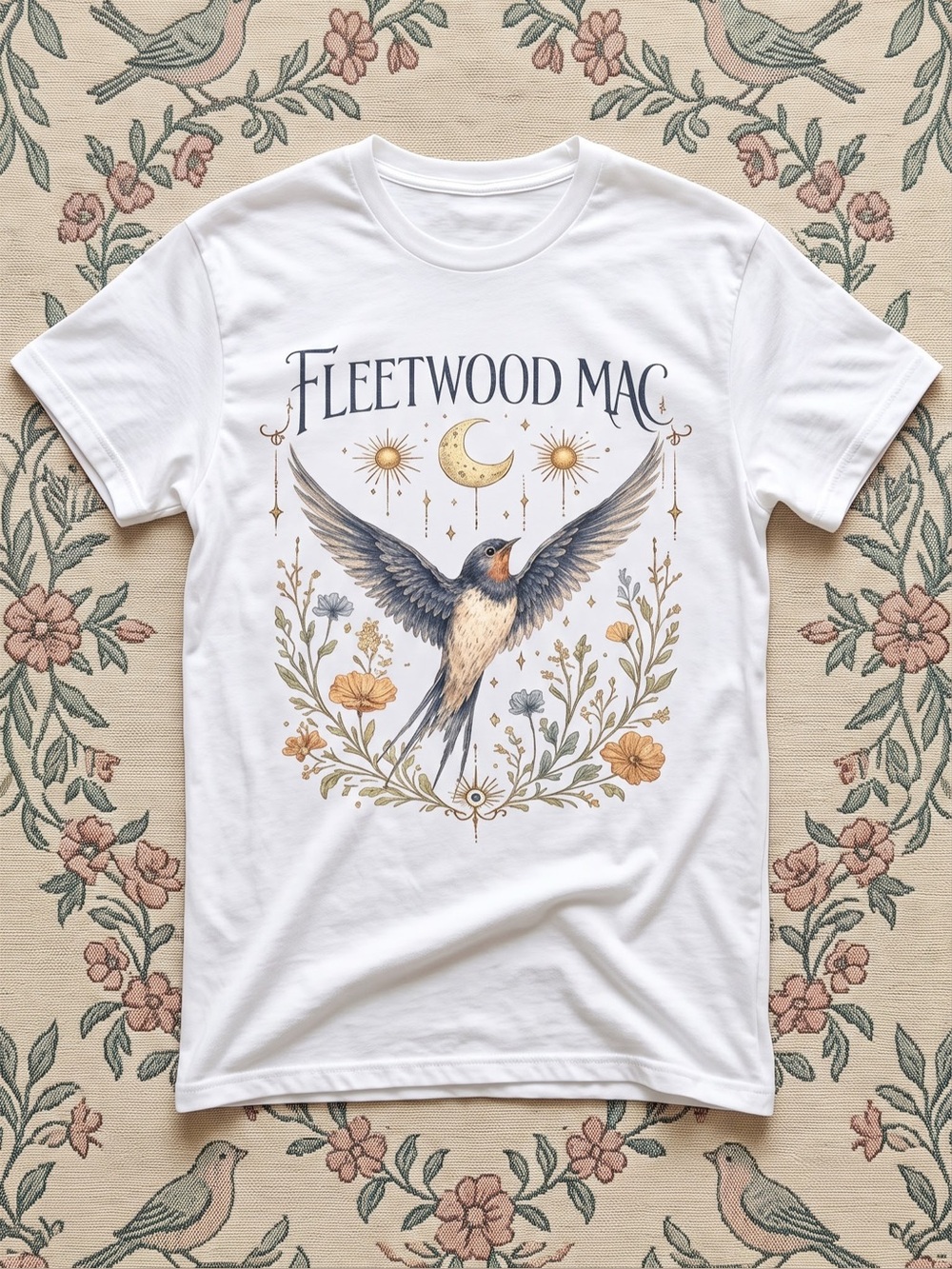 Fleetwood Mac Band Graphic Bird and Moon
T-Shirt